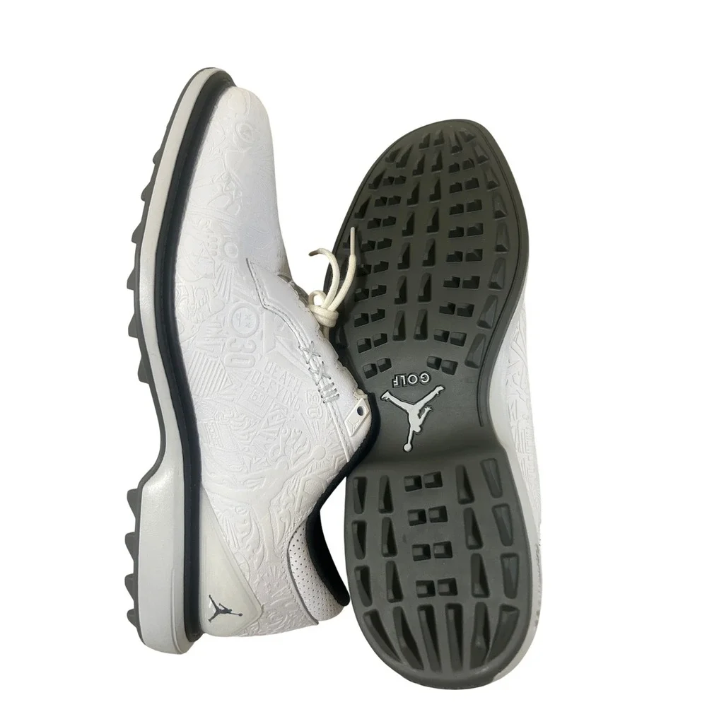 Jordan ADG 5 Golf Shoes Men 8.5 White Excellence Laser Etched FQ6642-102
